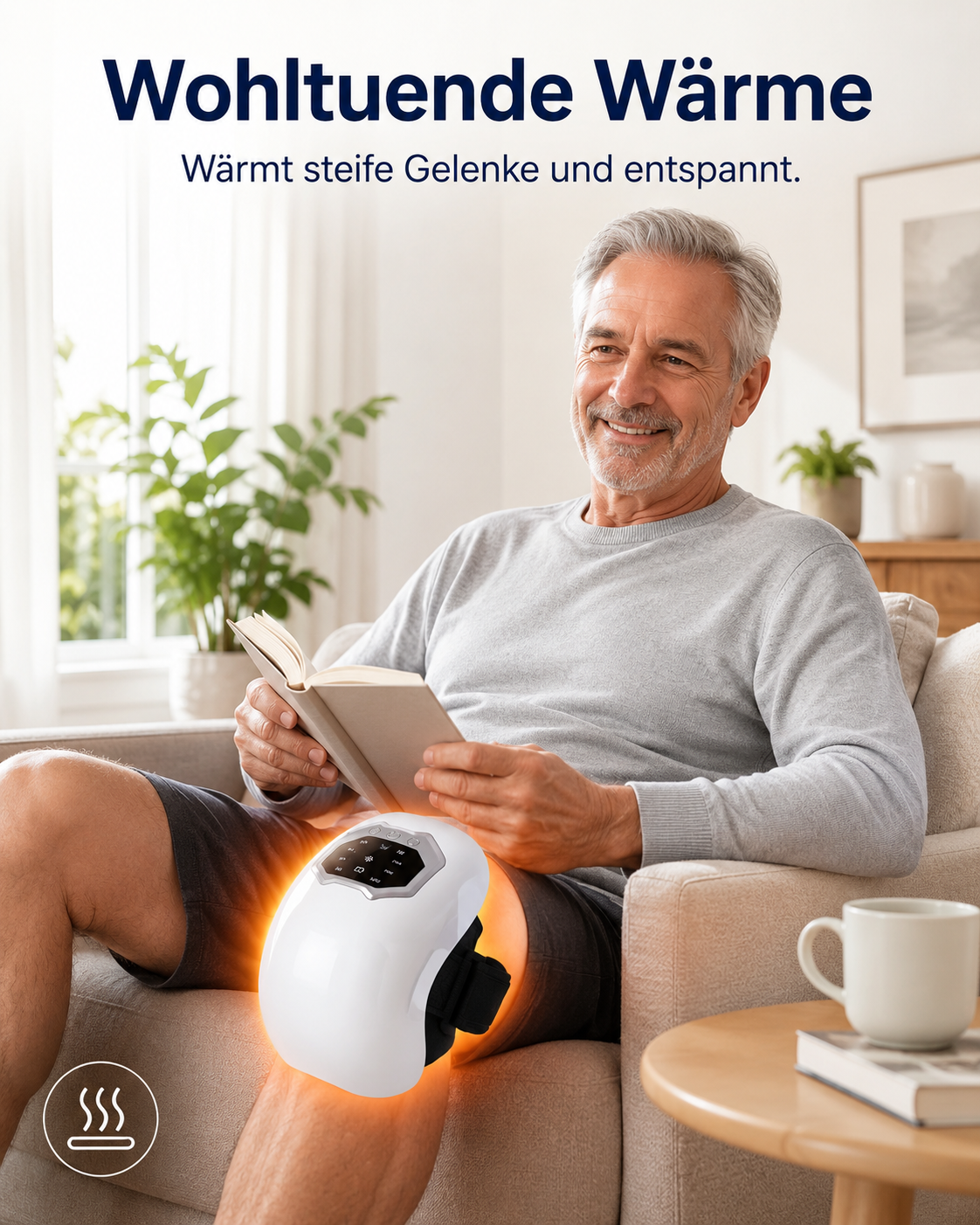 KnieVital 3-in-1 Kniemassagegerät – Wärme, Rotlicht & Massage