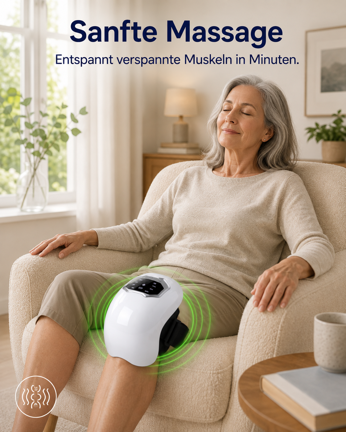 KnieVital 3-in-1 Kniemassagegerät – Wärme, Rotlicht & Massage