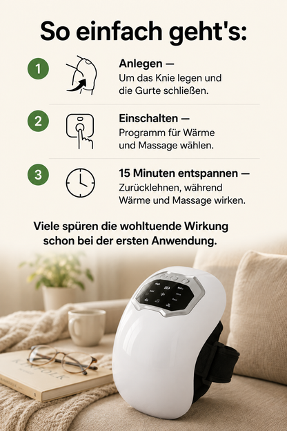 KnieVital 3-in-1 Kniemassagegerät – Wärme, Rotlicht & Massage