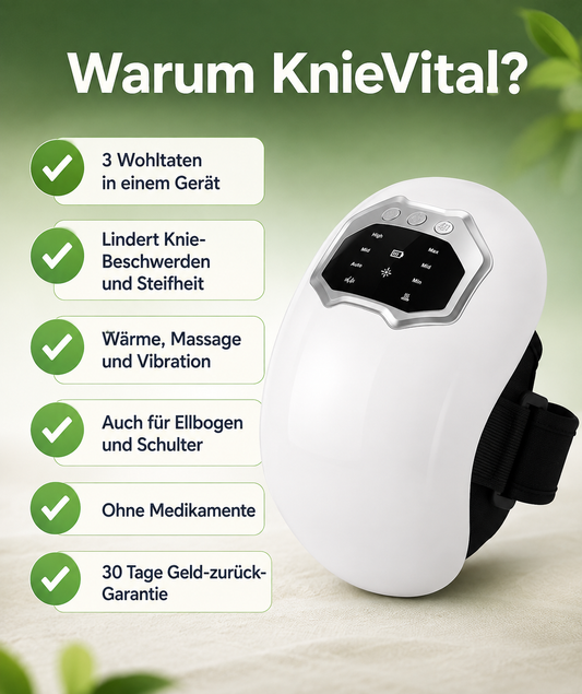 KnieVital 3-in-1 Kniemassagegerät – Wärme, Rotlicht & Massage